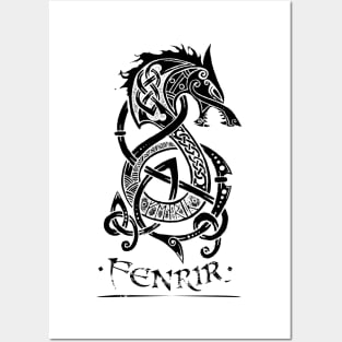 Black Fenrir Wolf Posters and Art